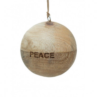 Boule de noël paix/peace manguier naturel