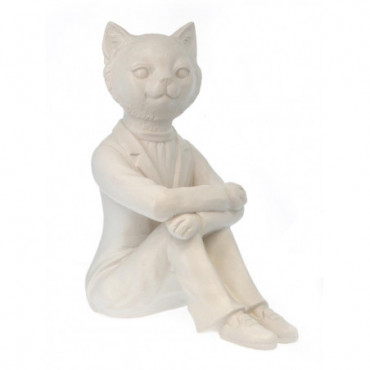 Chat assis en céramique