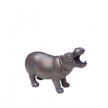 Hippopotame résine patine bronze