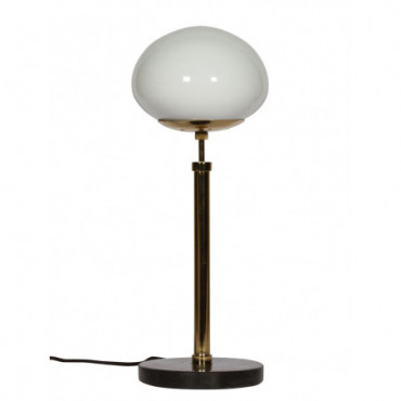 Lampe marbre et globe céramique butler