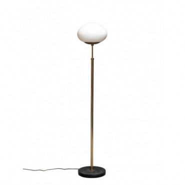 Lampe sur pied marbre et globe céramique butler