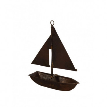Mini bateau métal décoratif
