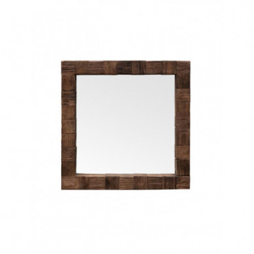 Miroir carrés de bois rustique