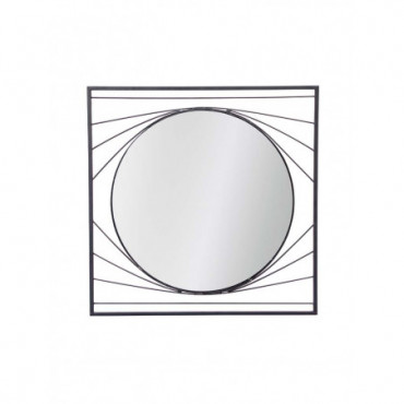 Miroir eye métal noir cadre carré