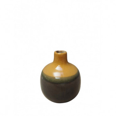 Petit vase céramique brun & orange