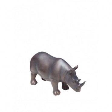 Rhinocéros résine patine bronze