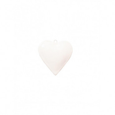 Suspension coeur émail blanc 10cm