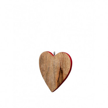 Suspension coeur en bois 15cm