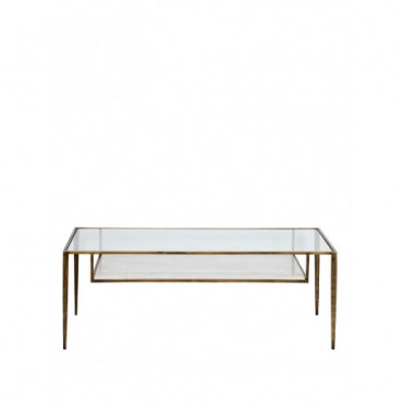 Table basse luxor étage marbre et dessus verre