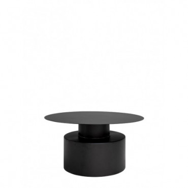Table basse ronde libra base large fer noir