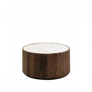 Table bois recyclé et marbre savana