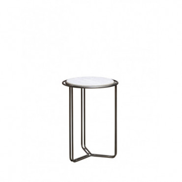 Table d'appoint marbre blanc prisac