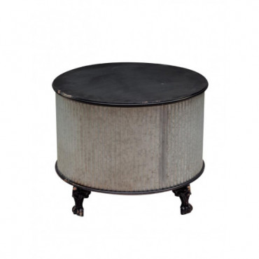 Table style coffee rond zinc
