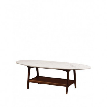 Table tovano marbre ovale blanc