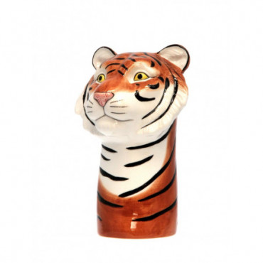 Tête de tigre céramique peinte à la main