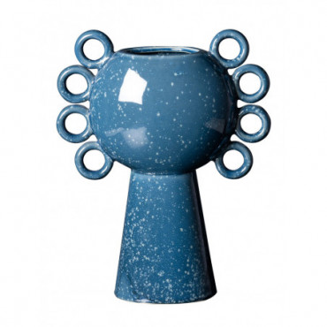 Vase bouclé bleu