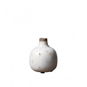 Vase céramique blanc 12.5cm