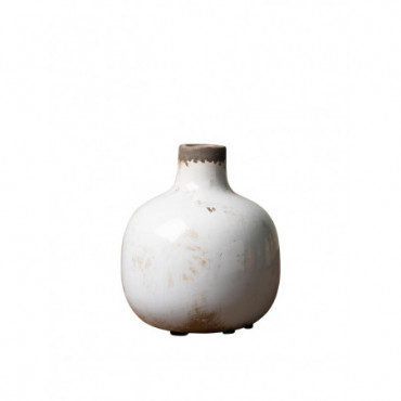 Vase céramique blanc 15.5cm