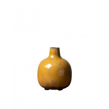 Vase céramique moutarde 12.5cm