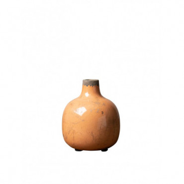 Vase céramique orange 12.5cm