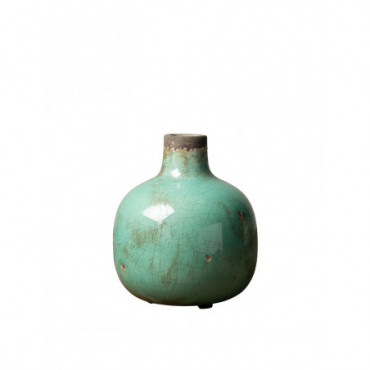 Vase céramique vert d'eau 15.5cm
