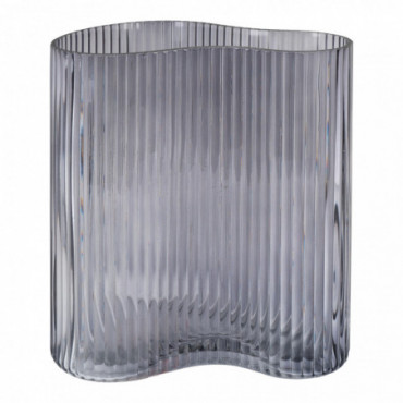 Vase en verre fumé de forme organique 12x19x20 cm