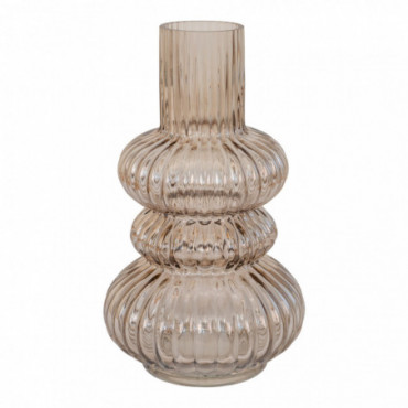 Vase en verre soufflé bouche fumé Ø15x25 cm