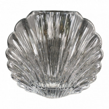 Vase en verre soufflé bouche, transparent, 20x9,5x17 cm