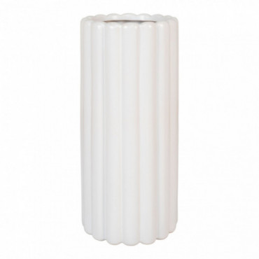 Vase en céramique blanche Ø11x25 cm
