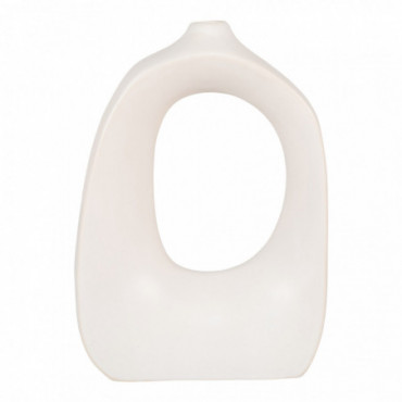 Vase en céramique blanche de forme organique 19x9x28,5 cm