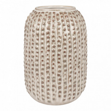 Vase en céramique, marron avec motif, rond, Ø13x20 cm