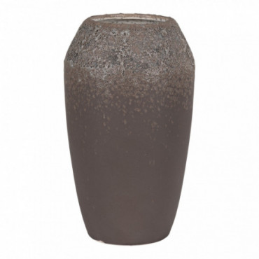 Vase en céramique, marron, rond, Ø13x22 cm