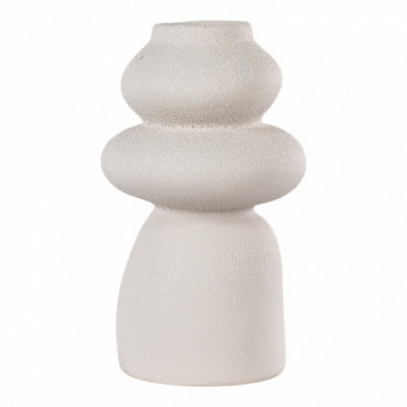 Vase en céramique, beige, rond, Ø14,5x26,5 cm