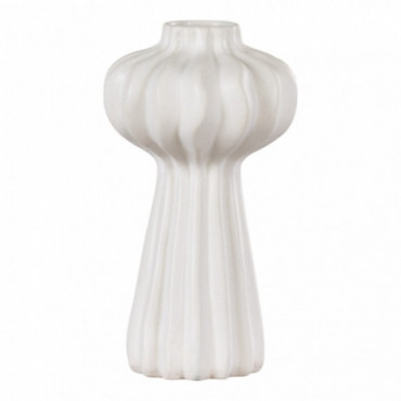 Vase en céramique, blanc, Ø11x20 cm