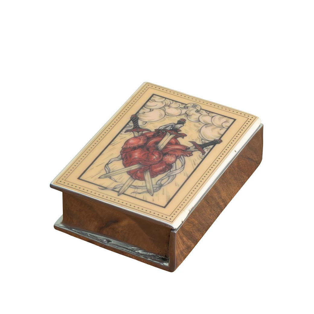 Boîte blanche 2 jeux de cartes As de pique Chehoma - 15cm