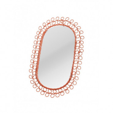Miroir Ovale Fil Tressé Orange