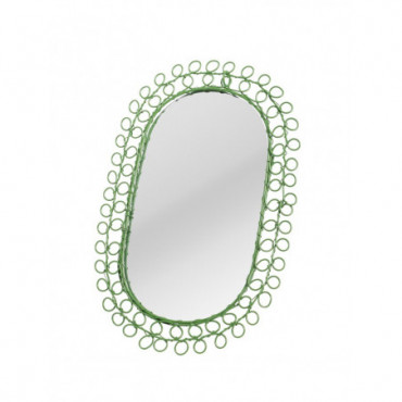 Miroir Ovale Fil Tressé Vert