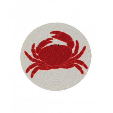 Set De Table Rond Crabe Perles Rouges