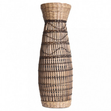 Vase En Bambou Et Paille Hugo