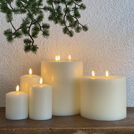 3 bougies LED en cire Ø7.5 blanc - HEMA