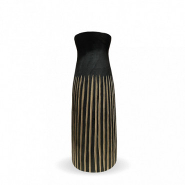Vase Aya Primitif Ligne Noir Gm D.13,5Xh35,5Cm