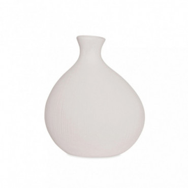 Vase Ceramic Bulle Blanc Texturé