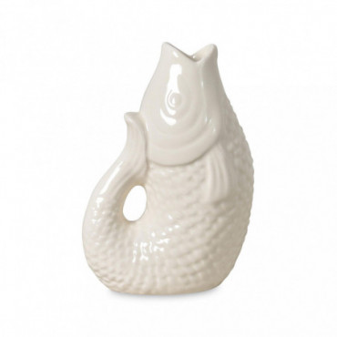 Vase Ceramic Poisson Petit Modèle Blanc Cassé