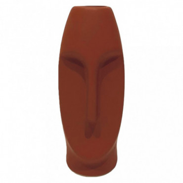 Vase Ceramic Visage Pm Terracota L10,2 P9,5 H24,4Cm