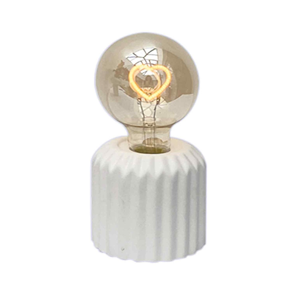 Lampe Décorative Blanche Mimi Cœur Led À Piles D8,7 H17,5Cm (À