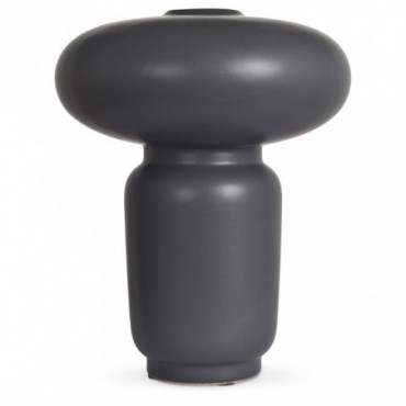 Vase Ceramic Sphere Noir D14,6 H18Cm