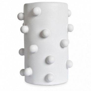 Vase Ceramic Boule Blanc D13 H18Cm