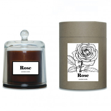 Bougie Cloche Ambre Parfum Rose
