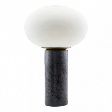 Lampe de table opal blanc noir