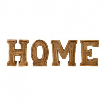 Lettres décoratives HOME en bois à relief sculpté à la main